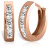 Genuine 1.0 ctw Diamond Anniversary Earrings Jewelry 14KT Rose Gold - REF-182Y7F