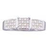 0.50 CTW Princess Diamond Cluster Bridal Engagement Ring 14KT White Gold - REF-30N2F