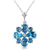 Genuine 2.43 ctw Blue Topaz Necklace Jewelry 14KT White Gold - REF-29R7P