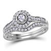 0.33 CTW Diamond Halo Bridal Engagement Ring 10KT White Gold - REF-40K4W