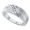 0.09 CTW Mens Diamond Wedding Ring 10KT White Gold - REF-24X2Y