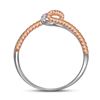 Image 2 : 0.05 CTW Diamond Rope Ring 10KT Two-tone Gold - REF-14M9H