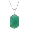 Genuine 6.5 ctw Emerald Necklace Jewelry 14KT White Gold - REF-84N3R