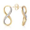 Genuine 0.06 ctw Diamond Anniversary Earrings Jewelry 14KT Yellow Gold - REF-46V3W