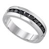 1.02 CTW Mens Black Color Diamond Fashion Ring 10KT White Gold - REF-75N2F