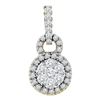 Image 1 : 0.51 CTW Diamond Circle Flower Cluster Pendant 14KT Yellow Gold - REF-44M9H