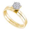 Image 1 : 0.15 CTW Diamond Cluster Bridal Engagement Ring 10KT Yellow Gold - REF-19M4H