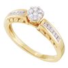 Image 1 : 0.25 CTW Diamond Flower Cluster Ring 14KT Yellow Gold - REF-44H9M