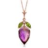 Genuine 10 ctw Amethyst & Peridot Necklace Jewelry 14KT Rose Gold - REF-28V9W