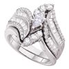 1.5 CTW Marquise Diamond Bridal Engagement Ring 14KT White Gold - REF-239K8W