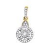 Image 1 : 0.21 CTW Diamond Cluster Pendant 10KT Yellow Gold - REF-14H9M