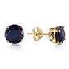 Genuine 3.3 ctw Sapphire Earrings Jewelry 14KT Yellow Gold - REF-36K9V