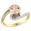 Image 1 : Natural 0.94 ctw morganite & Diamond Engagement Ring 10K Yellow Gold - REF-46Y2X