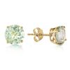 Image 1 : Genuine 3.1 ctw Green Amethyst Earrings Jewelry 14KT Yellow Gold - REF-23P9H