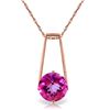 Genuine 1.45 ctw Pink Topaz Necklace Jewelry 14KT Rose Gold - REF-23N9R