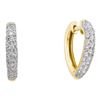 0.49 CTW Diamond Heart Love Hoop Earrings 14KT Yellow Gold - REF-59W9K