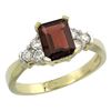 Natural 1.48 ctw garnet & Diamond Engagement Ring 14K Yellow Gold - REF-52K3R