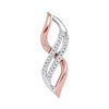 Image 1 : 0.13 CTW Diamond Infinity Love Pendant 10KT Two-tone Gold - REF-14M9H