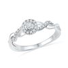Image 1 : 0.16 CTW Diamond Solitaire Woven Promise Bridal Ring 10KT White Gold - REF-18N2F