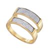 Image 1 : 0.34 CTW His & Hers Diamond Matching Bridal Ring 10KT Yellow Gold - REF-34F4N