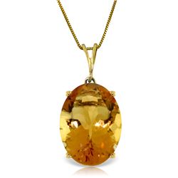 Genuine 6 ctw Citrine Necklace Jewelry 14KT Yellow Gold - REF-34P3H