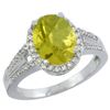 Image 1 : Natural 2.72 ctw lemon-quartz & Diamond Engagement Ring 14K White Gold - REF-53K2R