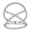 Image 1 : 0.40 CTW Diamond Crisscross Crossover Ring 10KT White Gold - REF-25H4M