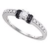 Image 1 : 0.26 CTW Diamond Solitaire Bridal Engagement Ring 10KT White Gold - REF-22M4H
