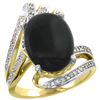 Image 1 : Natural 3.5 ctw onyx & Diamond Engagement Ring 14K Yellow Gold - REF-86F5N