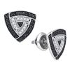 Image 1 : 0.50 CTW Black Color Diamond Triangle Stud Earrings 10KT White Gold - REF-22W4K