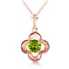 Image 1 : Genuine 0.55 ctw Peridot Necklace Jewelry 14KT Rose Gold - REF-23P6H