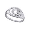 Image 1 : 0.06 CTW Diamond Oval Fashion Ring 10KT White Gold - REF-12M2H