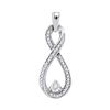 Image 1 : 0.16 CTW Diamond Infinity Pendant 10KT White Gold - REF-14W9K