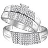 Image 1 : 0.50 CTW His & Hers Diamond Cluster Matching Bridal Ring 10KT White Gold - REF-49K5W