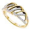 Image 1 : 0.25 CTW Diamond Openwork Ring 14KT Yellow Gold - REF-41X9Y