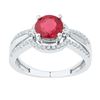 Image 1 : 2.08 CTW Created Ruby Solitaire Ring 10KT White Gold - REF-33H8M