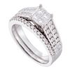 Image 1 : 1 CTW Princess Diamond Bridal Engagement Ring 14KT White Gold - REF-132M2H