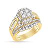 Image 1 : 1.58 CTW Diamond Cluster Bridal Engagement Ring 14KT Yellow Gold - REF-157Y5X