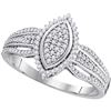 Image 1 : 0.25 CTW Diamond Oval Cluster Ring 10KT White Gold - REF-25K4W