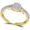 Image 1 : 0.20 CTW Diamond Split-shank Circle Cluster Ring 10KT Yellow Gold - REF-19X4Y