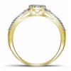 Image 2 : 0.20 CTW Diamond Split-shank Circle Cluster Ring 10KT Yellow Gold - REF-19X4Y