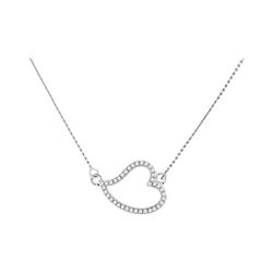 0.15 CTW Diamond Horizontal Heart Pendant 10KT White Gold - REF-14H9M