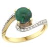 Image 1 : Natural 2.42 ctw malachite & Diamond Engagement Ring 10K Yellow Gold - REF-41F7N