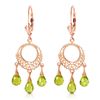 Image 1 : Genuine 3.75 ctw Peridot Earrings Jewelry 14KT Rose Gold - REF-43X8M