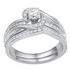 0.50 CTW Diamond Swirl Bridal Engagement Ring 10KT White Gold - REF-64H4M