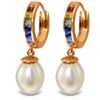 Image 1 : Genuine 9.3 ctw Multi-Color Sapphire & Pearl Earrings Jewelry 14KT Rose Gold - REF-48H4X