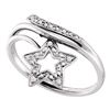 Image 1 : 0.03 CTW Diamond Star Bypass Ring 10KT White Gold - REF-12N2F