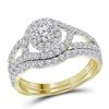 1.25 CTW Diamond Certified Halo Bridal Wedding Engagement Ring 14KT Yellow Gold - REF-119X9Y