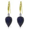 Genuine 25.9 ctw Sapphire & Diamond Earrings Jewelry 14KT Yellow Gold - REF-42Z9N