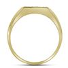 Image 2 : 0.08 CTW Mens Diamond Diagonal Row Flat Top Fashion Ring 10KT Yellow Gold - REF-18F2N